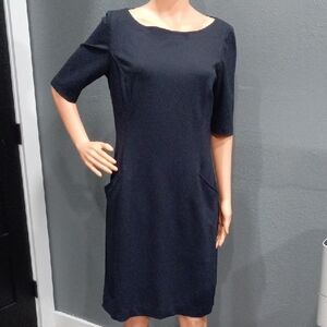 LAUREN RALPH LAUREN Women's  Elegant Navy Midi Dress